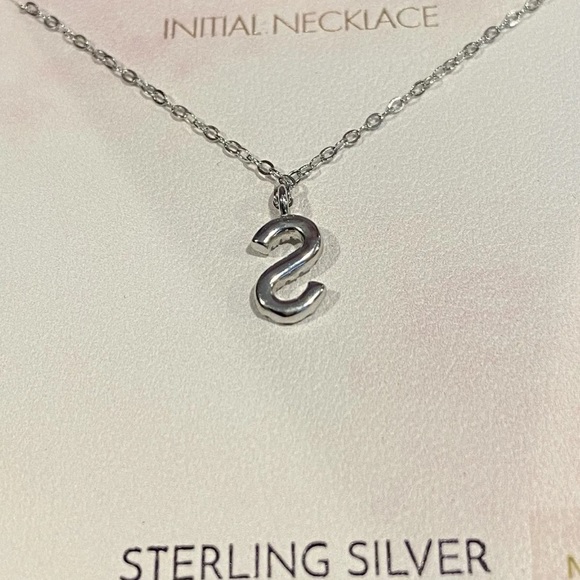 Olivia and Jackson Sterling Silver Pave Cz Initial Necklace- S - Picture 4 of 7